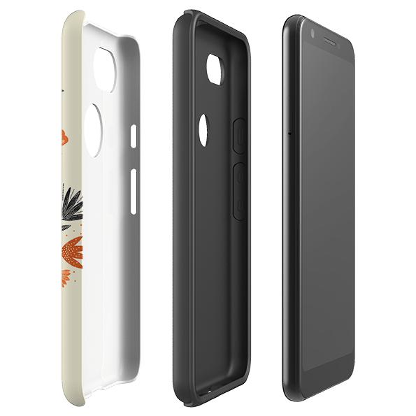 Google phone case-Sugarskull Cream By Jade Mosinski-Product Details Raised bevel to protect screen from scratches. Impact resistant polycarbonate shell and shock absorbing inner TPU liner. Secure fit with design wrapping around side of the case and full access to ports. Compatible with Qi-standard wireless charging. Thickness 1/8 inch (3mm), weight 30g. Compatibility See drop down menu for options, please select the right case as we print to order.-Stringberry