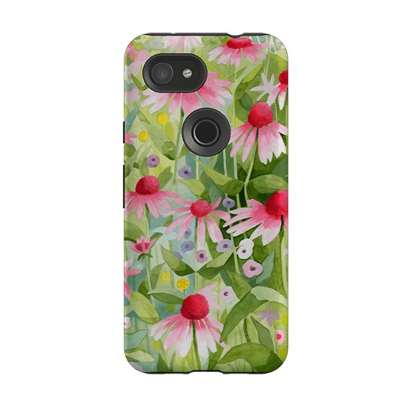 Google phone case-Summer Echinacea By Bex Parkin-Product Details Raised bevel to protect screen from scratches. Impact resistant polycarbonate shell and shock absorbing inner TPU liner. Secure fit with design wrapping around side of the case and full access to ports. Compatible with Qi-standard wireless charging. Thickness 1/8 inch (3mm), weight 30g. Compatibility See drop down menu for options, please select the right case as we print to order.-Stringberry