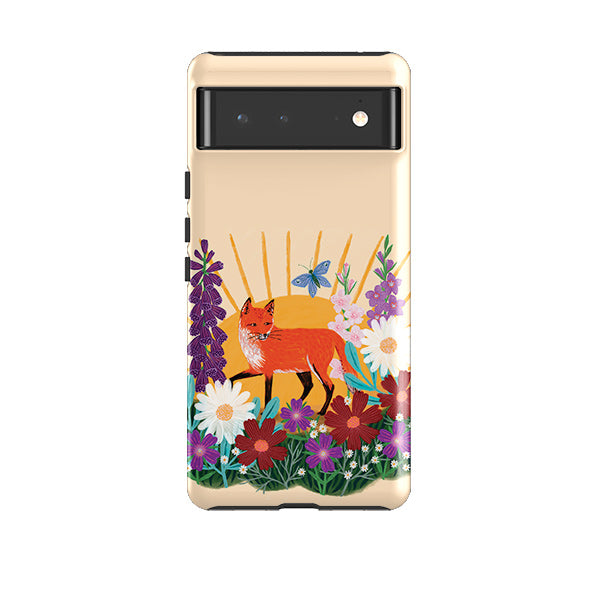 Google phone case-Summer Fox By Lee Foster Wilson-Product Details Raised bevel to protect screen from scratches. Impact resistant polycarbonate shell and shock absorbing inner TPU liner. Secure fit with design wrapping around side of the case and full access to ports. Compatible with Qi-standard wireless charging. Thickness 1/8 inch (3mm), weight 30g. Compatibility See drop down menu for options, please select the right case as we print to order.-Stringberry