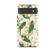 Google phone case-Summer Seeds Cream By Katherine Quinn-Product Details Raised bevel to protect screen from scratches. Impact resistant polycarbonate shell and shock absorbing inner TPU liner. Secure fit with design wrapping around side of the case and full access to ports. Compatible with Qi-standard wireless charging. Thickness 1/8 inch (3mm), weight 30g. Compatibility See drop down menu for options, please select the right case as we print to order.-Stringberry
