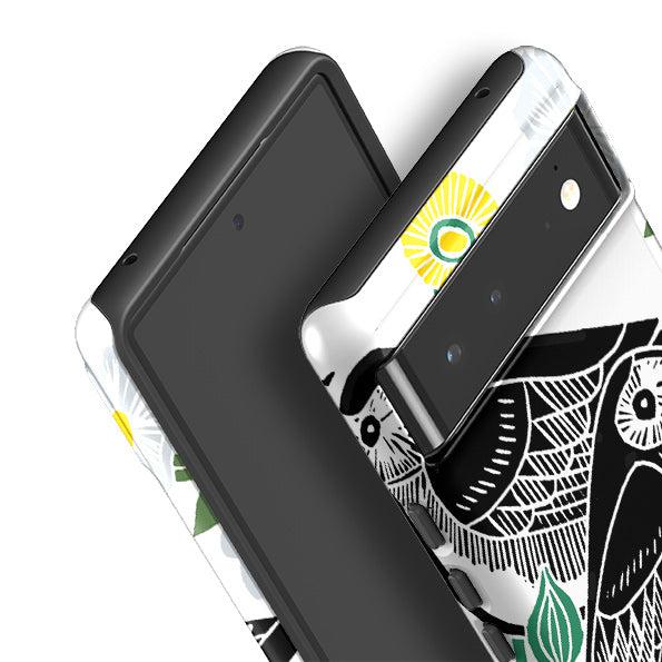 Google phone case-Summer Wagtail By Kate Heiss-Product Details Raised bevel to protect screen from scratches. Impact resistant polycarbonate shell and shock absorbing inner TPU liner. Secure fit with design wrapping around side of the case and full access to ports. Compatible with Qi-standard wireless charging. Thickness 1/8 inch (3mm), weight 30g. Compatibility See drop down menu for options, please select the right case as we print to order.-Stringberry