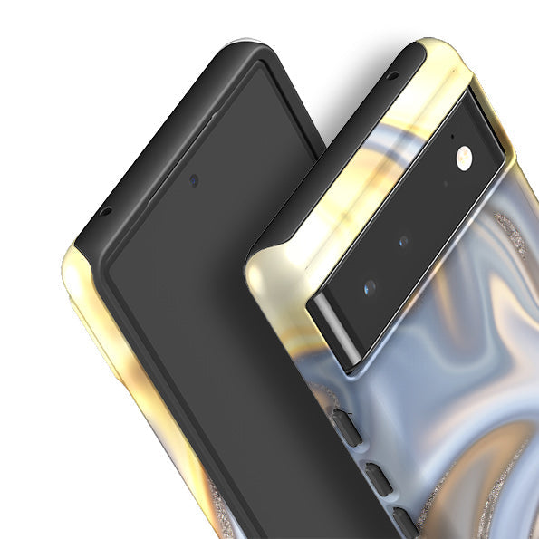 Google phone case-Sun Ice (case does not glitter)-Product Details Raised bevel to protect screen from scratches. Impact resistant polycarbonate shell and shock absorbing inner TPU liner. Secure fit with design wrapping around side of the case and full access to ports. Compatible with Qi-standard wireless charging. Thickness 1/8 inch (3mm), weight 30g. Compatibility See drop down menu for options, please select the right case as we print to order.-Stringberry