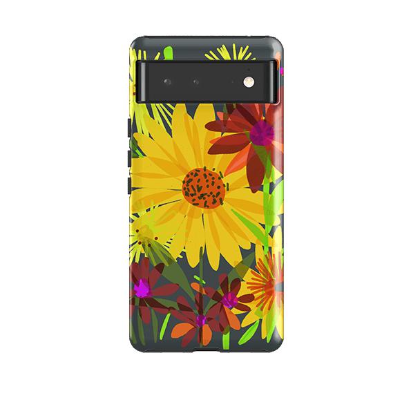Google phone case-Sunflowers By Sarah Campbell-Product Details Raised bevel to protect screen from scratches. Impact resistant polycarbonate shell and shock absorbing inner TPU liner. Secure fit with design wrapping around side of the case and full access to ports. Compatible with Qi-standard wireless charging. Thickness 1/8 inch (3mm), weight 30g. Compatibility See drop down menu for options, please select the right case as we print to order.-Stringberry