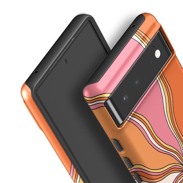 Google phone case-Swirl-Product Details Raised bevel to protect screen from scratches. Impact resistant polycarbonate shell and shock absorbing inner TPU liner. Secure fit with design wrapping around side of the case and full access to ports. Compatible with Qi-standard wireless charging. Thickness 1/8 inch (3mm), weight 30g. Compatibility See drop down menu for options, please select the right case as we print to order.-Stringberry