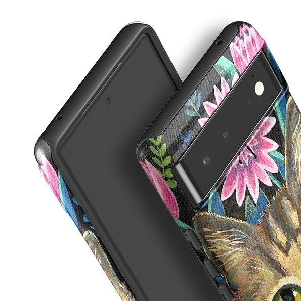 Google phone case-Tabby Cat By Mary Stubberfield-Product Details Raised bevel to protect screen from scratches. Impact resistant polycarbonate shell and shock absorbing inner TPU liner. Secure fit with design wrapping around side of the case and full access to ports. Compatible with Qi-standard wireless charging. Thickness 1/8 inch (3mm), weight 30g. Compatibility See drop down menu for options, please select the right case as we print to order.-Stringberry
