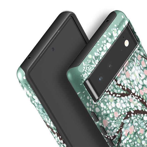 Google phone case-The Apricot Tree By Madalina Andronic-Product Details Raised bevel to protect screen from scratches. Impact resistant polycarbonate shell and shock absorbing inner TPU liner. Secure fit with design wrapping around side of the case and full access to ports. Compatible with Qi-standard wireless charging. Thickness 1/8 inch (3mm), weight 30g. Compatibility See drop down menu for options, please select the right case as we print to order.-Stringberry