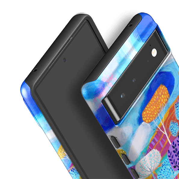 Google phone case-The Day By Claire West-Product Details Raised bevel to protect screen from scratches. Impact resistant polycarbonate shell and shock absorbing inner TPU liner. Secure fit with design wrapping around side of the case and full access to ports. Compatible with Qi-standard wireless charging. Thickness 1/8 inch (3mm), weight 30g. Compatibility See drop down menu for options, please select the right case as we print to order.-Stringberry