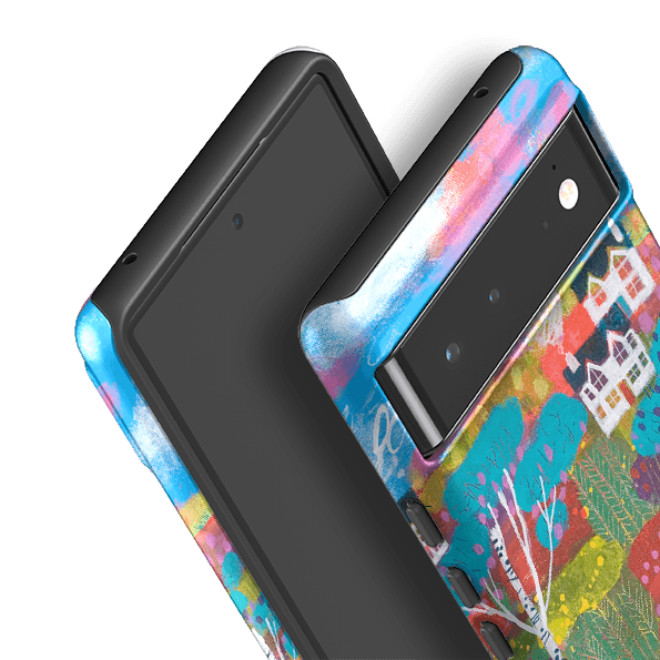 Google phone case-The Hills By Claire West-Product Details Raised bevel to protect screen from scratches. Impact resistant polycarbonate shell and shock absorbing inner TPU liner. Secure fit with design wrapping around side of the case and full access to ports. Compatible with Qi-standard wireless charging. Thickness 1/8 inch (3mm), weight 30g. Compatibility See drop down menu for options, please select the right case as we print to order.-Stringberry