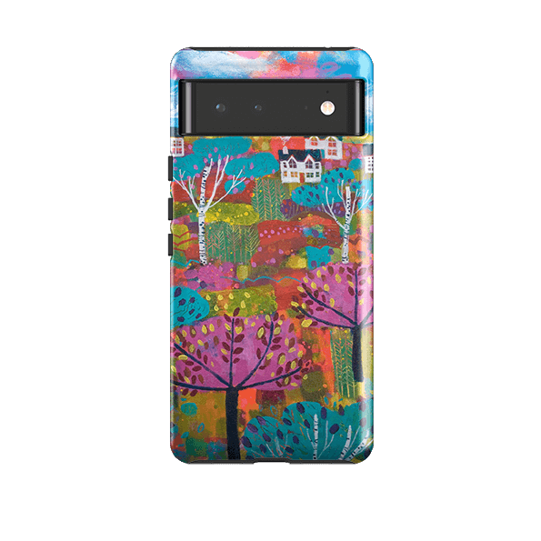 Google phone case-The Hills By Claire West-Product Details Raised bevel to protect screen from scratches. Impact resistant polycarbonate shell and shock absorbing inner TPU liner. Secure fit with design wrapping around side of the case and full access to ports. Compatible with Qi-standard wireless charging. Thickness 1/8 inch (3mm), weight 30g. Compatibility See drop down menu for options, please select the right case as we print to order.-Stringberry