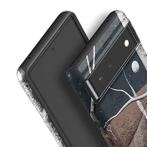 Google phone case-The Key To The Cottage By Natasha Newton-Product Details Raised bevel to protect screen from scratches. Impact resistant polycarbonate shell and shock absorbing inner TPU liner. Secure fit with design wrapping around side of the case and full access to ports. Compatible with Qi-standard wireless charging. Thickness 1/8 inch (3mm), weight 30g. Compatibility See drop down menu for options, please select the right case as we print to order.-Stringberry