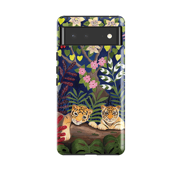 Google phone case-Tigers By Bex Parkin-Product Details Raised bevel to protect screen from scratches. Impact resistant polycarbonate shell and shock absorbing inner TPU liner. Secure fit with design wrapping around side of the case and full access to ports. Compatible with Qi-standard wireless charging. Thickness 1/8 inch (3mm), weight 30g. Compatibility See drop down menu for options, please select the right case as we print to order.-Stringberry