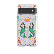 Google phone case-Tritons Treasure Lilac By Catherine Rowe-Product Details Raised bevel to protect screen from scratches. Impact resistant polycarbonate shell and shock absorbing inner TPU liner. Secure fit with design wrapping around side of the case and full access to ports. Compatible with Qi-standard wireless charging. Thickness 1/8 inch (3mm), weight 30g. Compatibility See drop down menu for options, please select the right case as we print to order.-Stringberry