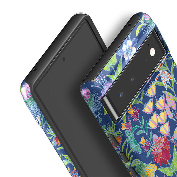 Google phone case-Tropic-3 By Natalie Pedetti Prack-Product Details Raised bevel to protect screen from scratches. Impact resistant polycarbonate shell and shock absorbing inner TPU liner. Secure fit with design wrapping around side of the case and full access to ports. Compatible with Qi-standard wireless charging. Thickness 1/8 inch (3mm), weight 30g. Compatibility See drop down menu for options, please select the right case as we print to order.-Stringberry