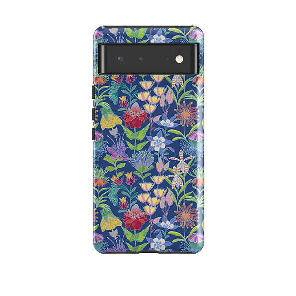 Google phone case-Tropic-3 By Natalie Pedetti Prack-Product Details Raised bevel to protect screen from scratches. Impact resistant polycarbonate shell and shock absorbing inner TPU liner. Secure fit with design wrapping around side of the case and full access to ports. Compatible with Qi-standard wireless charging. Thickness 1/8 inch (3mm), weight 30g. Compatibility See drop down menu for options, please select the right case as we print to order.-Stringberry