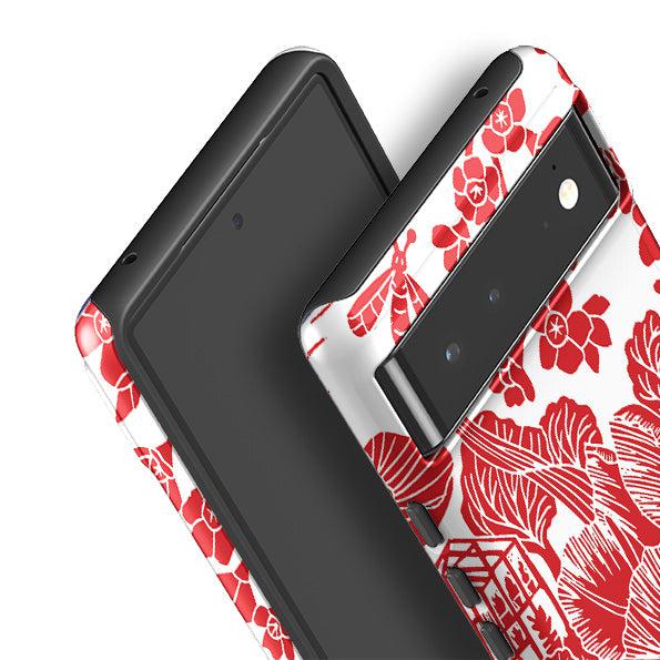 Google phone case-Tulip Silhouette By Kate Heiss-Product Details Raised bevel to protect screen from scratches. Impact resistant polycarbonate shell and shock absorbing inner TPU liner. Secure fit with design wrapping around side of the case and full access to ports. Compatible with Qi-standard wireless charging. Thickness 1/8 inch (3mm), weight 30g. Compatibility See drop down menu for options, please select the right case as we print to order.-Stringberry