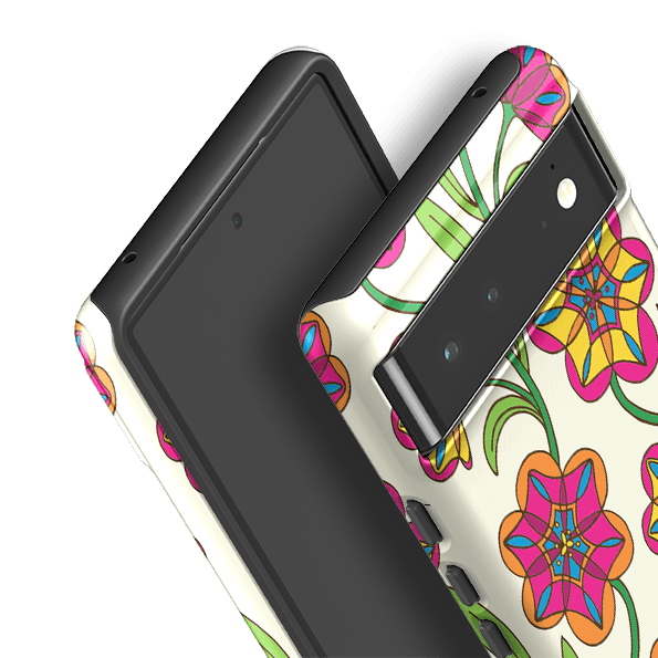 Google phone case-Tulips By Amelia Bowman-Product Details Raised bevel to protect screen from scratches. Impact resistant polycarbonate shell and shock absorbing inner TPU liner. Secure fit with design wrapping around side of the case and full access to ports. Compatible with Qi-standard wireless charging. Thickness 1/8 inch (3mm), weight 30g. Compatibility See drop down menu for options, please select the right case as we print to order.-Stringberry