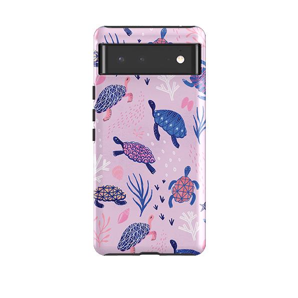 Google phone case-Turtles By Lee Foster Wilson-Product Details Raised bevel to protect screen from scratches. Impact resistant polycarbonate shell and shock absorbing inner TPU liner. Secure fit with design wrapping around side of the case and full access to ports. Compatible with Qi-standard wireless charging. Thickness 1/8 inch (3mm), weight 30g. Compatibility See drop down menu for options, please select the right case as we print to order.-Stringberry