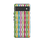 Google phone case-Twill By Sarah Campbell-Product Details Raised bevel to protect screen from scratches. Impact resistant polycarbonate shell and shock absorbing inner TPU liner. Secure fit with design wrapping around side of the case and full access to ports. Compatible with Qi-standard wireless charging. Thickness 1/8 inch (3mm), weight 30g. Compatibility See drop down menu for options, please select the right case as we print to order.-Stringberry