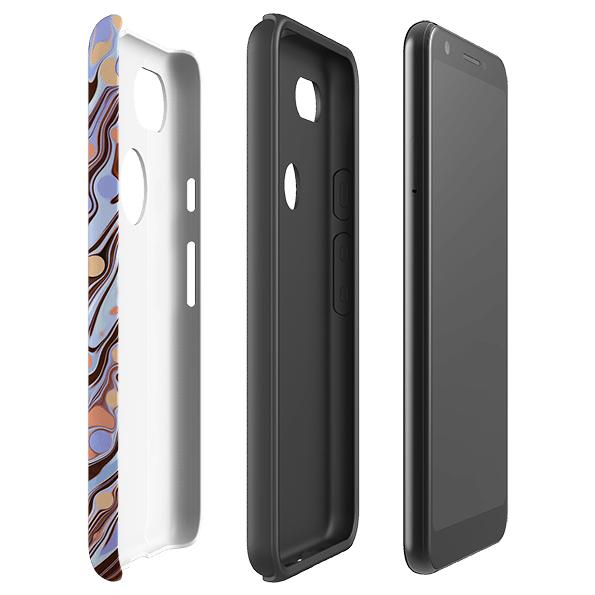 Google phone case-Twist-Product Details Raised bevel to protect screen from scratches. Impact resistant polycarbonate shell and shock absorbing inner TPU liner. Secure fit with design wrapping around side of the case and full access to ports. Compatible with Qi-standard wireless charging. Thickness 1/8 inch (3mm), weight 30g. Compatibility See drop down menu for options, please select the right case as we print to order.-Stringberry