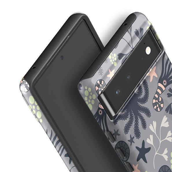 Google phone case-Under The Sea By Suzy Taylor-Product Details Raised bevel to protect screen from scratches. Impact resistant polycarbonate shell and shock absorbing inner TPU liner. Secure fit with design wrapping around side of the case and full access to ports. Compatible with Qi-standard wireless charging. Thickness 1/8 inch (3mm), weight 30g. Compatibility See drop down menu for options, please select the right case as we print to order.-Stringberry