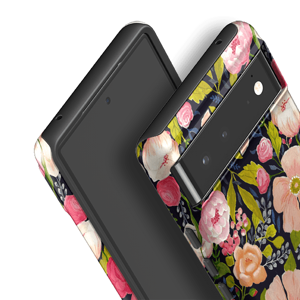Google phone case-Vintage Roses By Bex Parkin-Product Details Raised bevel to protect screen from scratches. Impact resistant polycarbonate shell and shock absorbing inner TPU liner. Secure fit with design wrapping around side of the case and full access to ports. Compatible with Qi-standard wireless charging. Thickness 1/8 inch (3mm), weight 30g. Compatibility See drop down menu for options, please select the right case as we print to order.-Stringberry