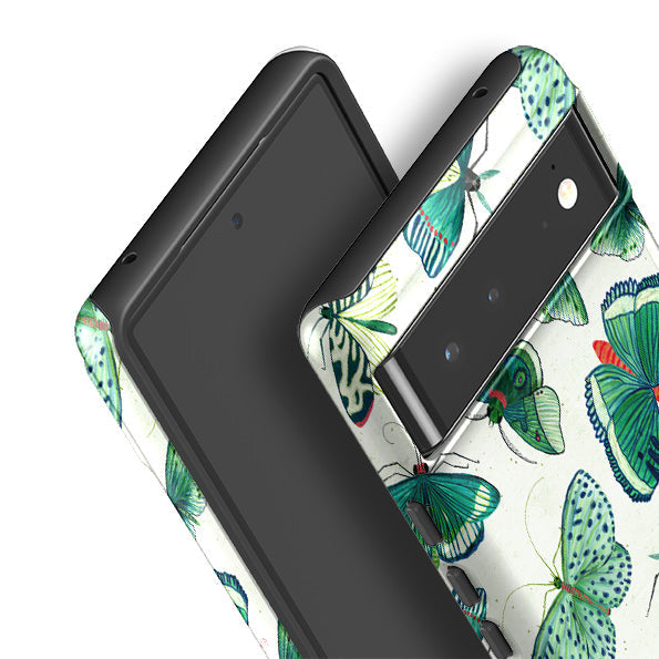 Google phone case-Whisper Of Moths By Katherine Quinn-Product Details Raised bevel to protect screen from scratches. Impact resistant polycarbonate shell and shock absorbing inner TPU liner. Secure fit with design wrapping around side of the case and full access to ports. Compatible with Qi-standard wireless charging. Thickness 1/8 inch (3mm), weight 30g. Compatibility See drop down menu for options, please select the right case as we print to order.-Stringberry