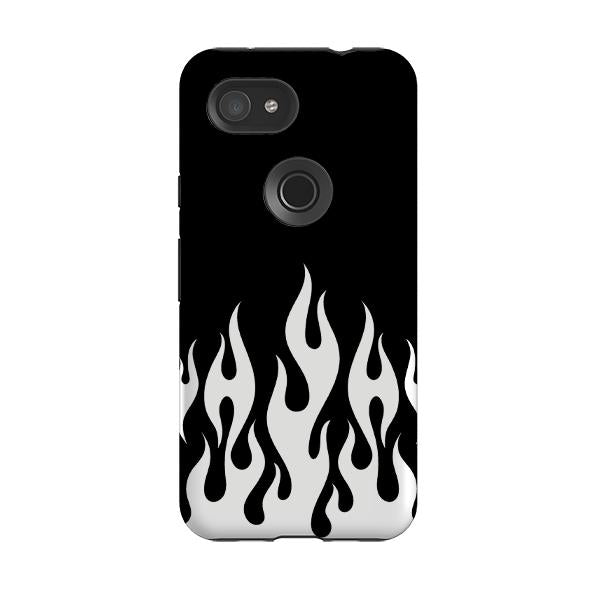 Google phone case-White Flames-Product Details Raised bevel to protect screen from scratches. Impact resistant polycarbonate shell and shock absorbing inner TPU liner. Secure fit with design wrapping around side of the case and full access to ports. Compatible with Qi-standard wireless charging. Thickness 1/8 inch (3mm), weight 30g. Compatibility See drop down menu for options, please select the right case as we print to order.-Stringberry