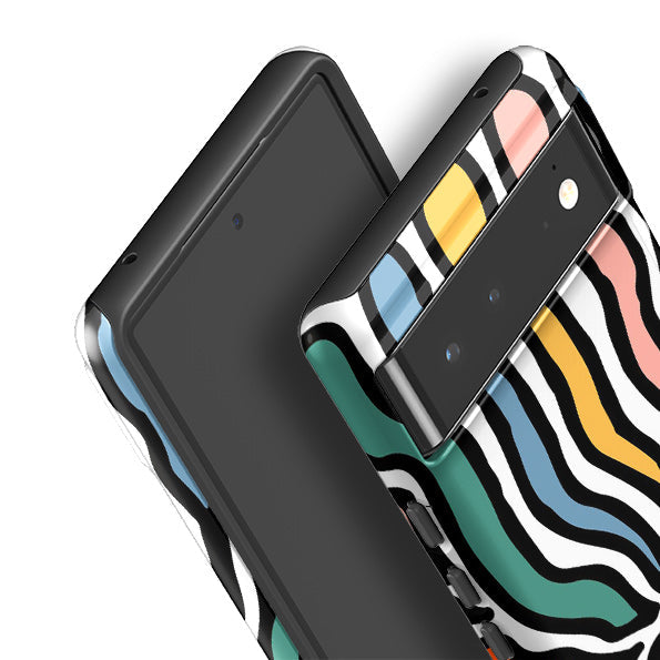 Google phone case-Wiggles-Product Details Raised bevel to protect screen from scratches. Impact resistant polycarbonate shell and shock absorbing inner TPU liner. Secure fit with design wrapping around side of the case and full access to ports. Compatible with Qi-standard wireless charging. Thickness 1/8 inch (3mm), weight 30g. Compatibility See drop down menu for options, please select the right case as we print to order.-Stringberry