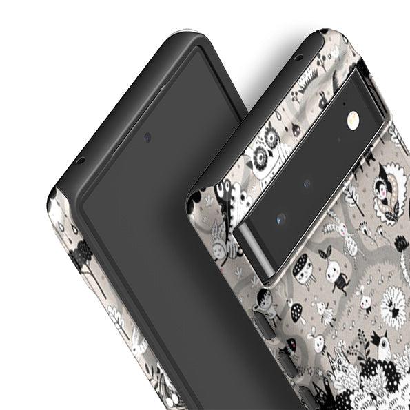 Google phone case-Wigwam By Mia Underwood-Product Details Raised bevel to protect screen from scratches. Impact resistant polycarbonate shell and shock absorbing inner TPU liner. Secure fit with design wrapping around side of the case and full access to ports. Compatible with Qi-standard wireless charging. Thickness 1/8 inch (3mm), weight 30g. Compatibility See drop down menu for options, please select the right case as we print to order.-Stringberry