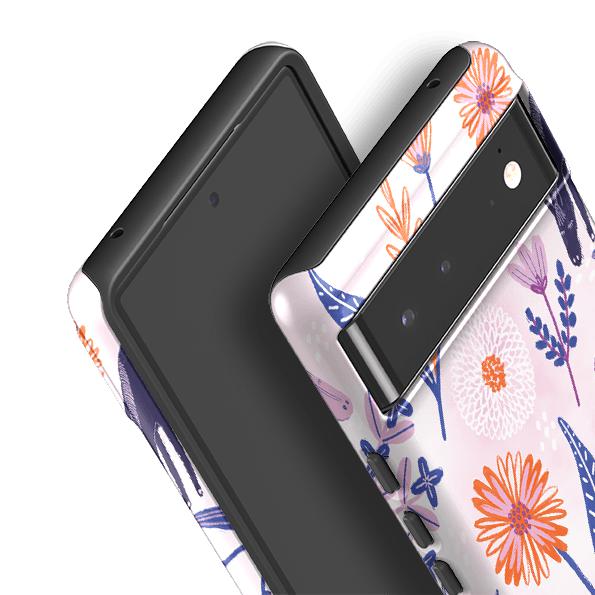 Google phone case-Wild Ponies Pink By Lee Foster Wilson-Product Details Raised bevel to protect screen from scratches. Impact resistant polycarbonate shell and shock absorbing inner TPU liner. Secure fit with design wrapping around side of the case and full access to ports. Compatible with Qi-standard wireless charging. Thickness 1/8 inch (3mm), weight 30g. Compatibility See drop down menu for options, please select the right case as we print to order.-Stringberry