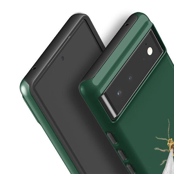 Google phone case-Wings Of Freedom Emerald By Catherine Rowe-Product Details Raised bevel to protect screen from scratches. Impact resistant polycarbonate shell and shock absorbing inner TPU liner. Secure fit with design wrapping around side of the case and full access to ports. Compatible with Qi-standard wireless charging. Thickness 1/8 inch (3mm), weight 30g. Compatibility See drop down menu for options, please select the right case as we print to order.-Stringberry