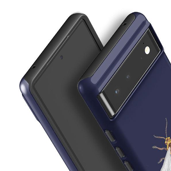 Google phone case-Wings Of Freedom Navy By Catherine Rowe-Product Details Raised bevel to protect screen from scratches. Impact resistant polycarbonate shell and shock absorbing inner TPU liner. Secure fit with design wrapping around side of the case and full access to ports. Compatible with Qi-standard wireless charging. Thickness 1/8 inch (3mm), weight 30g. Compatibility See drop down menu for options, please select the right case as we print to order.-Stringberry