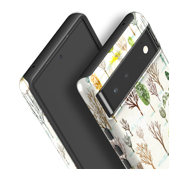 Google phone case-Winter In The Arboretum By Katherine Quinn-Product Details Raised bevel to protect screen from scratches. Impact resistant polycarbonate shell and shock absorbing inner TPU liner. Secure fit with design wrapping around side of the case and full access to ports. Compatible with Qi-standard wireless charging. Thickness 1/8 inch (3mm), weight 30g. Compatibility See drop down menu for options, please select the right case as we print to order.-Stringberry