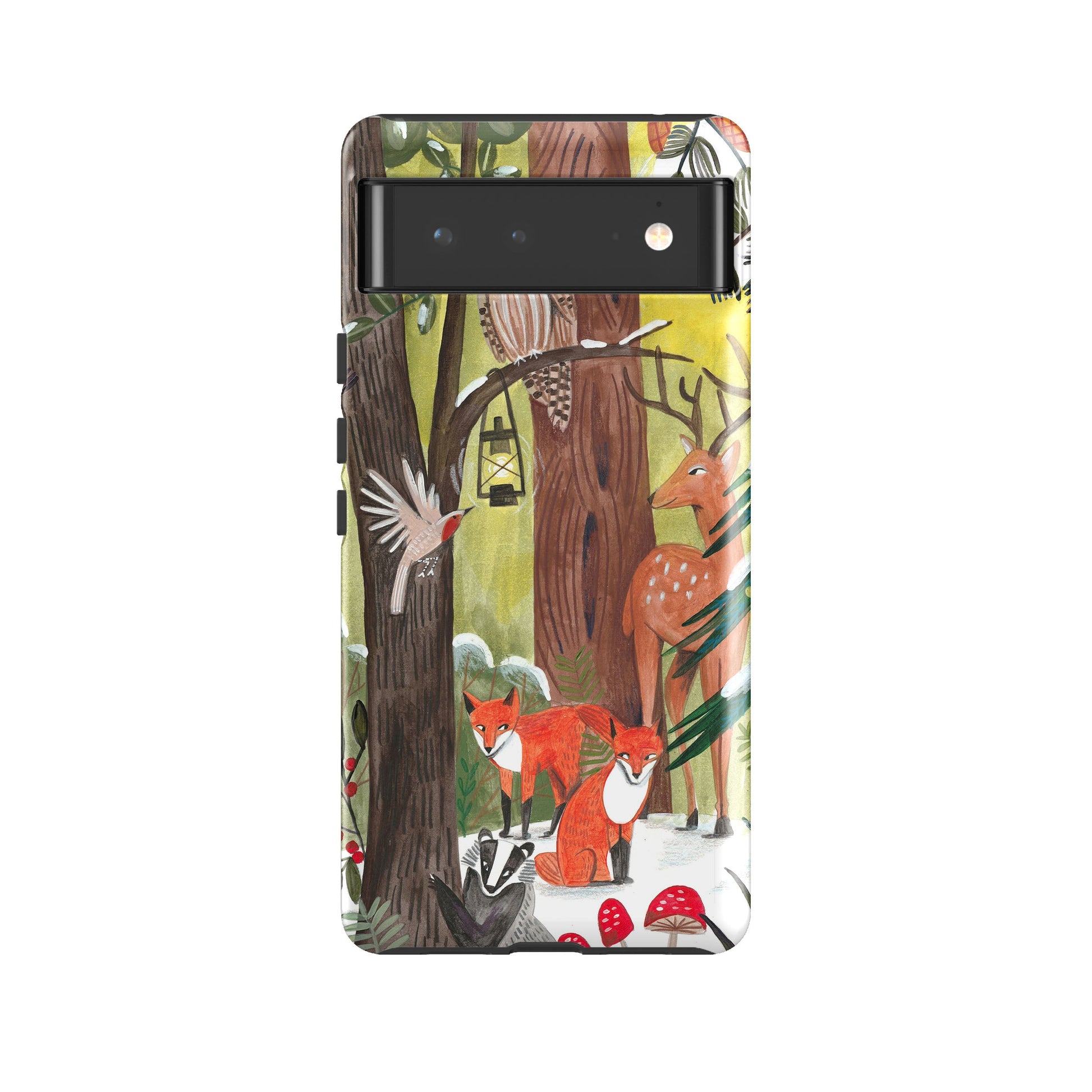 Google phone case-Winter Wonderland By Caroline Bonne Muller-Product Details Raised bevel to protect screen from scratches. Impact resistant polycarbonate shell and shock absorbing inner TPU liner. Secure fit with design wrapping around side of the case and full access to ports. Compatible with Qi-standard wireless charging. Thickness 1/8 inch (3mm), weight 30g. Compatibility See drop down menu for options, please select the right case as we print to order.-Stringberry