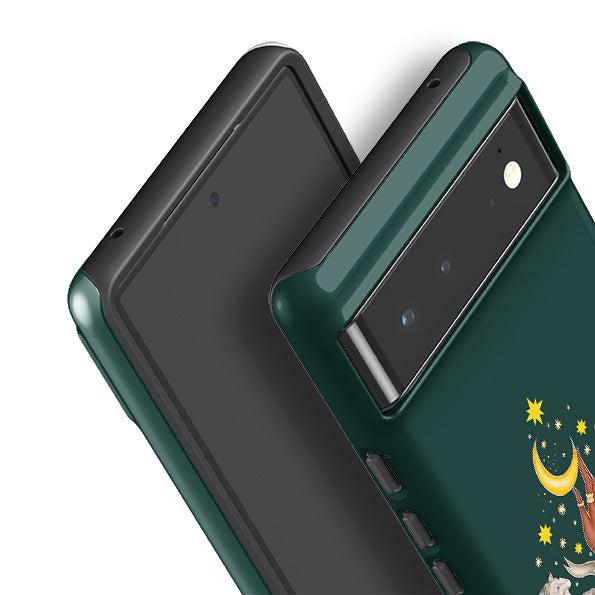 Google phone case-Winter Zodiac By Catherine Rowe-Product Details Raised bevel to protect screen from scratches. Impact resistant polycarbonate shell and shock absorbing inner TPU liner. Secure fit with design wrapping around side of the case and full access to ports. Compatible with Qi-standard wireless charging. Thickness 1/8 inch (3mm), weight 30g. Compatibility See drop down menu for options, please select the right case as we print to order.-Stringberry
