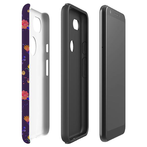 Google phone case-Wonderland Garden-Product Details Raised bevel to protect screen from scratches. Impact resistant polycarbonate shell and shock absorbing inner TPU liner. Secure fit with design wrapping around side of the case and full access to ports. Compatible with Qi-standard wireless charging. Thickness 1/8 inch (3mm), weight 30g. Compatibility See drop down menu for options, please select the right case as we print to order.-Stringberry