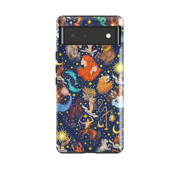 Google phone case-Zodiac Composite By Catherine Rowe-Product Details Raised bevel to protect screen from scratches. Impact resistant polycarbonate shell and shock absorbing inner TPU liner. Secure fit with design wrapping around side of the case and full access to ports. Compatible with Qi-standard wireless charging. Thickness 1/8 inch (3mm), weight 30g. Compatibility See drop down menu for options, please select the right case as we print to order.-Stringberry