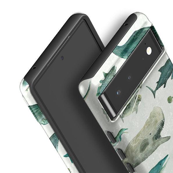Google phone case-Ancient Oceans By Katherine Quinn-Product Details Raised bevel to protect screen from scratches. Impact resistant polycarbonate shell and shock absorbing inner TPU liner. Secure fit with design wrapping around side of the case and full access to ports. Compatible with Qi-standard wireless charging. Thickness 1/8 inch (3mm), weight 30g. Compatibility See drop down menu for options, please select the right case as we print to order.-Stringberry