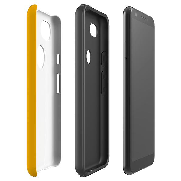 Google phone case-Bee I Honey-Product Details Raised bevel to protect screen from scratches. Impact resistant polycarbonate shell and shock absorbing inner TPU liner. Secure fit with design wrapping around side of the case and full access to ports. Compatible with Qi-standard wireless charging. Thickness 1/8 inch (3mm), weight 30g. Compatibility See drop down menu for options, please select the right case as we print to order.-Stringberry
