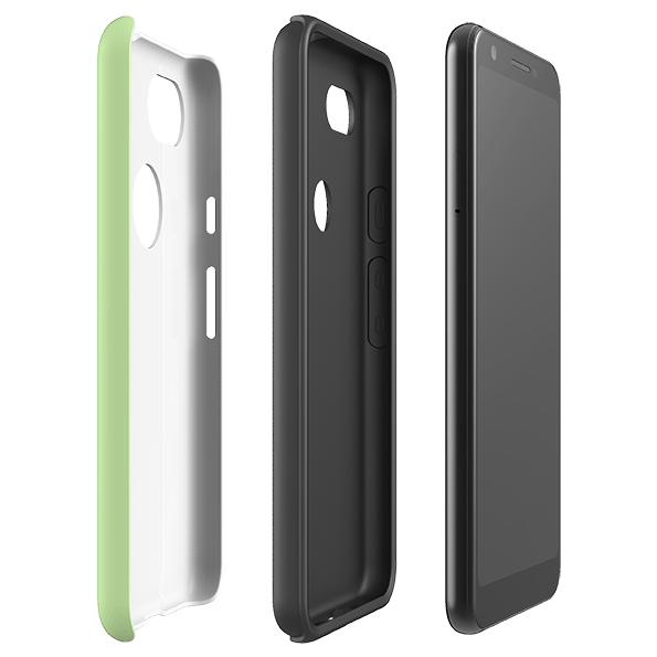 Google phone case-Bee I Mint-Product Details Raised bevel to protect screen from scratches. Impact resistant polycarbonate shell and shock absorbing inner TPU liner. Secure fit with design wrapping around side of the case and full access to ports. Compatible with Qi-standard wireless charging. Thickness 1/8 inch (3mm), weight 30g. Compatibility See drop down menu for options, please select the right case as we print to order.-Stringberry