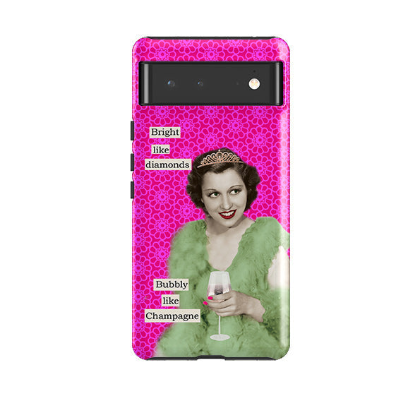 Google phone case-Bright Like Diamonds By Clare Jordan-Product Details Raised bevel to protect screen from scratches. Impact resistant polycarbonate shell and shock absorbing inner TPU liner. Secure fit with design wrapping around side of the case and full access to ports. Compatible with Qi-standard wireless charging. Thickness 1/8 inch (3mm), weight 30g. Compatibility See drop down menu for options, please select the right case as we print to order.-Stringberry