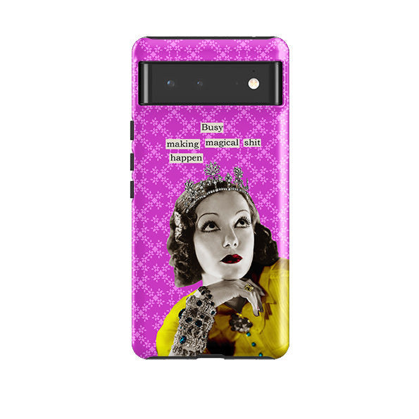Google phone case-Busy Making Magical Sh-t By Clare Jordan-Product Details Raised bevel to protect screen from scratches. Impact resistant polycarbonate shell and shock absorbing inner TPU liner. Secure fit with design wrapping around side of the case and full access to ports. Compatible with Qi-standard wireless charging. Thickness 1/8 inch (3mm), weight 30g. Compatibility See drop down menu for options, please select the right case as we print to order.-Stringberry