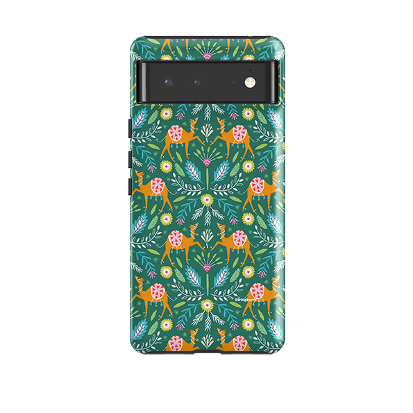 Google Tough Case -  Camel Damask By Ali Brookes