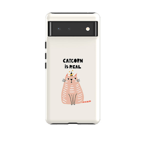Google phone case-Catcorn-Product Details Raised bevel to protect screen from scratches. Impact resistant polycarbonate shell and shock absorbing inner TPU liner. Secure fit with design wrapping around side of the case and full access to ports. Compatible with Qi-standard wireless charging. Thickness 1/8 inch (3mm), weight 30g. Compatibility See drop down menu for options, please select the right case as we print to order.-Stringberry