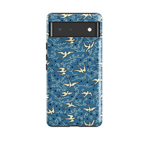 Google phone case-Clouds By Cressida Bell-Product Details Raised bevel to protect screen from scratches. Impact resistant polycarbonate shell and shock absorbing inner TPU liner. Secure fit with design wrapping around side of the case and full access to ports. Compatible with Qi-standard wireless charging. Thickness 1/8 inch (3mm), weight 30g. Compatibility See drop down menu for options, please select the right case as we print to order.-Stringberry