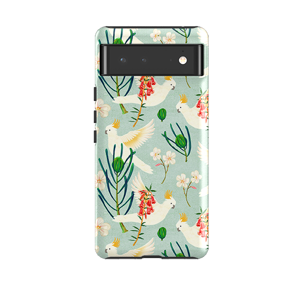 Google Tough Case -  Cockatoo And Flowers By Katherine Quinn