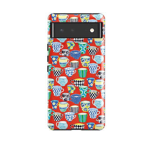 Google phone case-Coffee Break By Sarah Campbell-Product Details Raised bevel to protect screen from scratches. Impact resistant polycarbonate shell and shock absorbing inner TPU liner. Secure fit with design wrapping around side of the case and full access to ports. Compatible with Qi-standard wireless charging. Thickness 1/8 inch (3mm), weight 30g. Compatibility See drop down menu for options, please select the right case as we print to order.-Stringberry