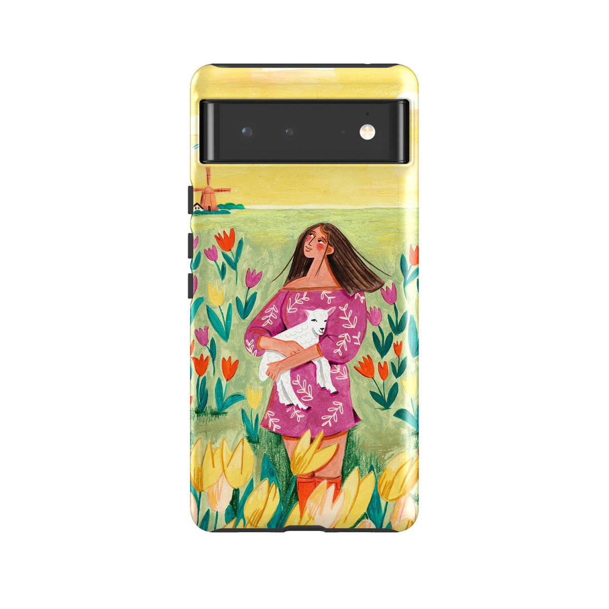 Google phone case-Coming Home By Caroline Bonne Muller-Product Details Raised bevel to protect screen from scratches. Impact resistant polycarbonate shell and shock absorbing inner TPU liner. Secure fit with design wrapping around side of the case and full access to ports. Compatible with Qi-standard wireless charging. Thickness 1/8 inch (3mm), weight 30g. Compatibility See drop down menu for options, please select the right case as we print to order.-Stringberry