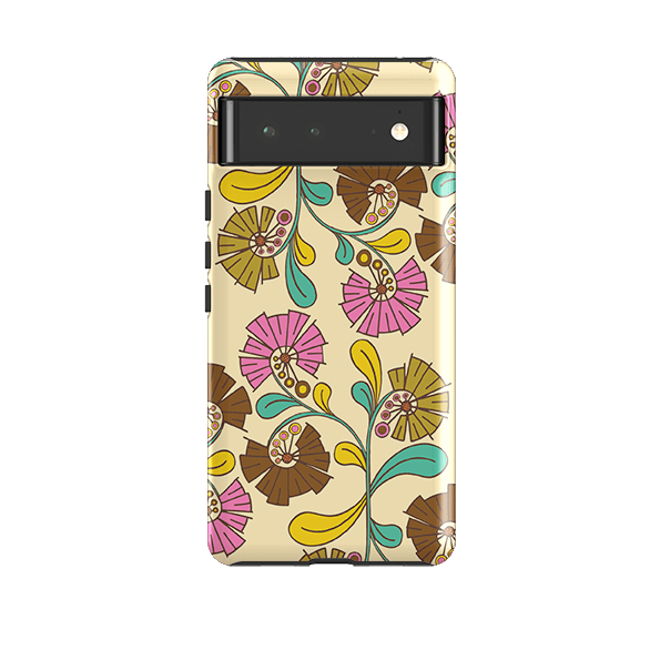 Google phone case-Fan Flower By Amelia Bowman-Product Details Raised bevel to protect screen from scratches. Impact resistant polycarbonate shell and shock absorbing inner TPU liner. Secure fit with design wrapping around side of the case and full access to ports. Compatible with Qi-standard wireless charging. Thickness 1/8 inch (3mm), weight 30g. Compatibility See drop down menu for options, please select the right case as we print to order.-Stringberry