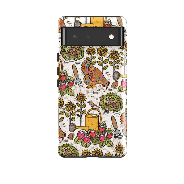 Google phone case-Garden By Amelia Bowman-Product Details Raised bevel to protect screen from scratches. Impact resistant polycarbonate shell and shock absorbing inner TPU liner. Secure fit with design wrapping around side of the case and full access to ports. Compatible with Qi-standard wireless charging. Thickness 1/8 inch (3mm), weight 30g. Compatibility See drop down menu for options, please select the right case as we print to order.-Stringberry